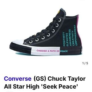 Converse Chuck Taylor All Star Seek Peace High Top Sneakers KIDS 
SIZE 4.5